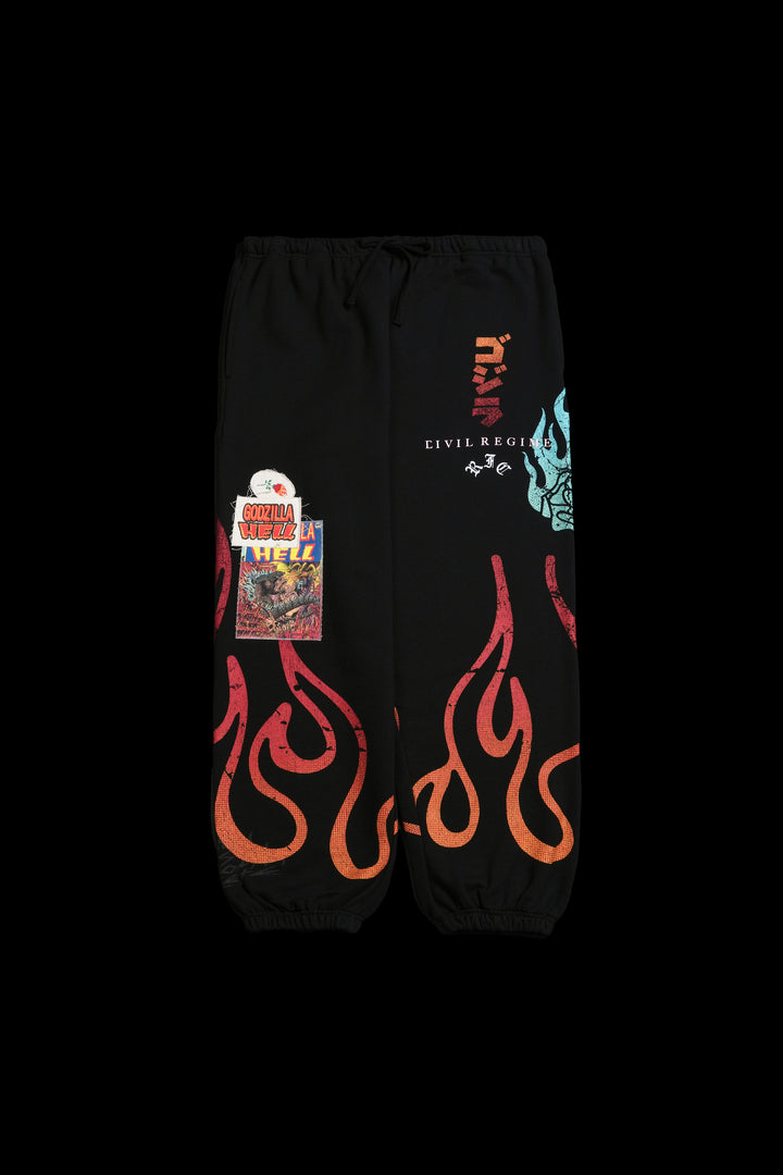 Godzilla Hell Lounger Sweat Pants in Black