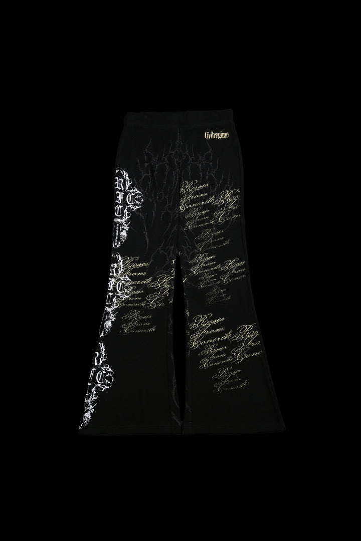 Reverse Curse Waffle Thermal Flared Leggings in Black