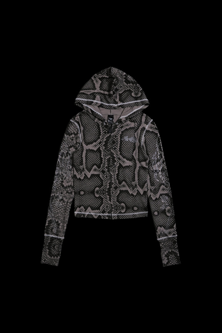 Serpent's Kiss Pookie's Zip Up Hoodie in Tonal Black