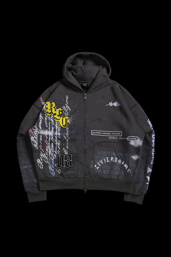 Toy Civil Zip Up Hoodie in Vintage Ashes