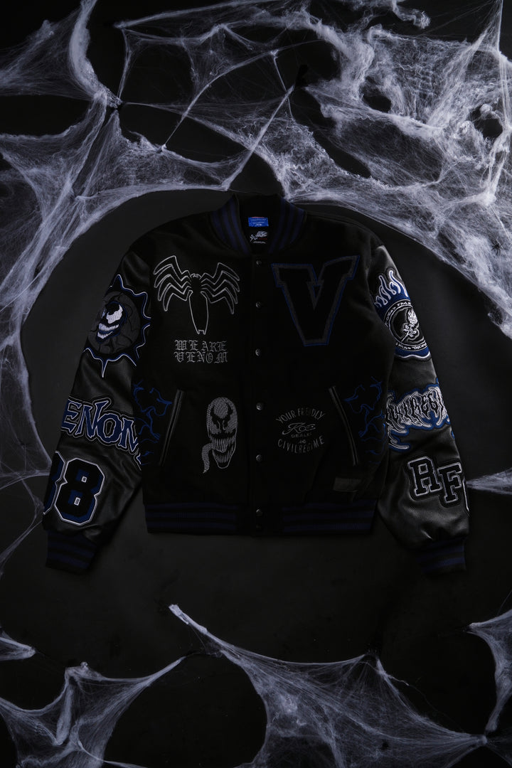 We Are Chaos Letterman Jacket in Black