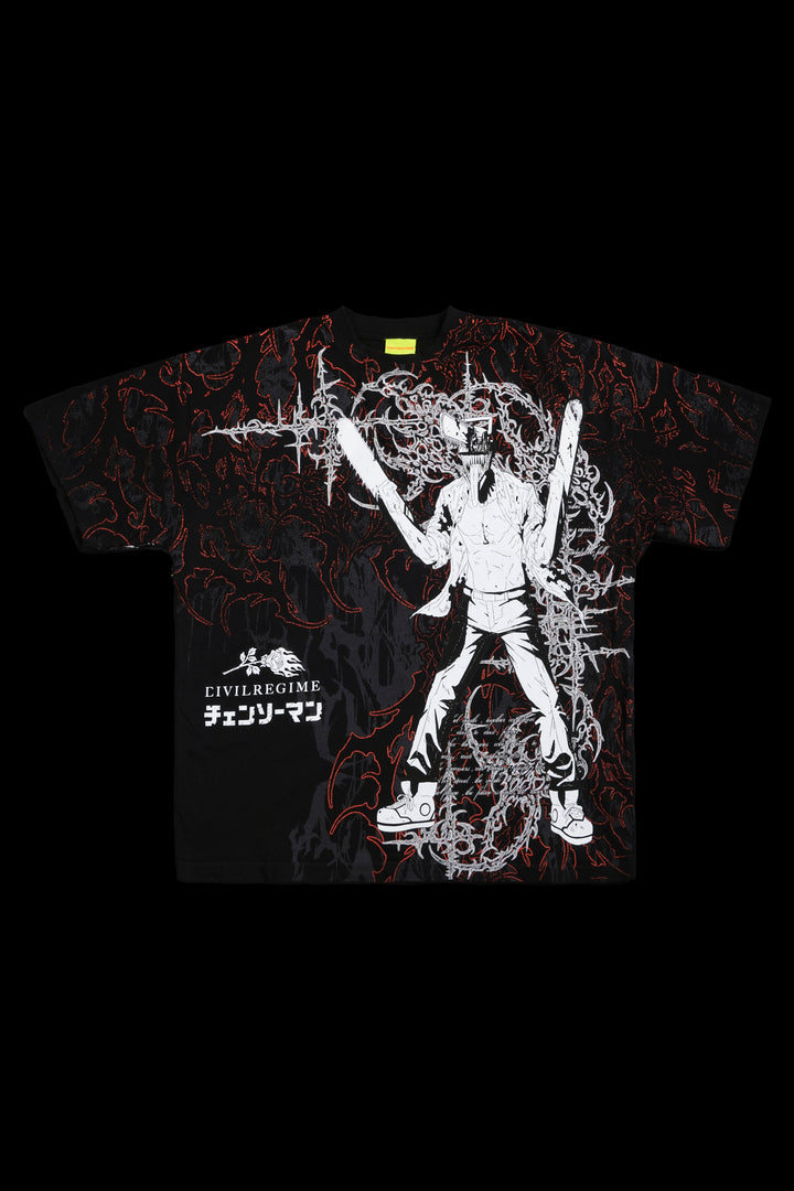 Chains Fate American Classic Oversized Tee in Black