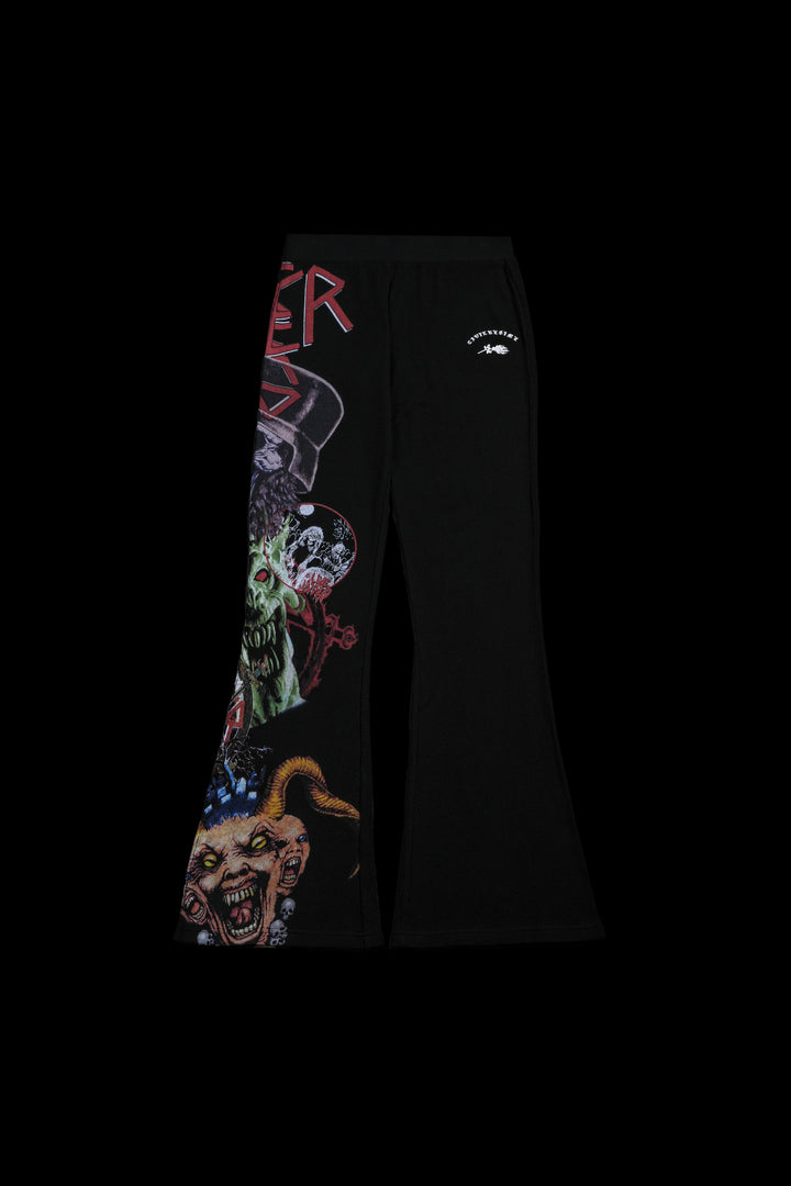 Delusions Waffle Thermal Flared Leggings in Black