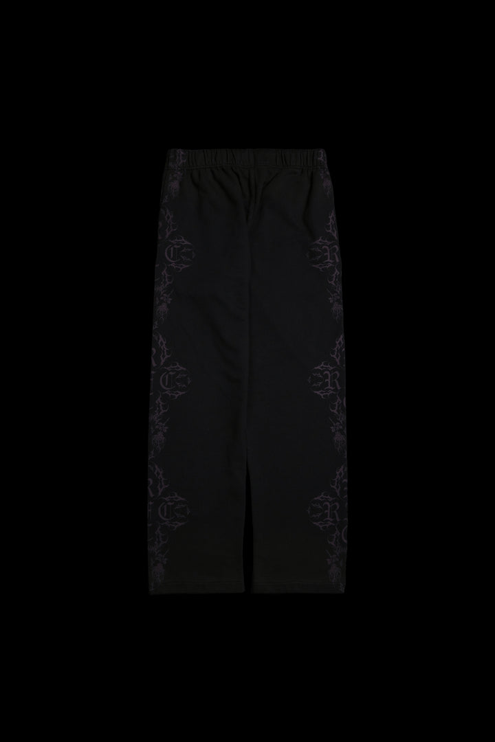 Roses In The Bloom Wide Leg Pants in Black