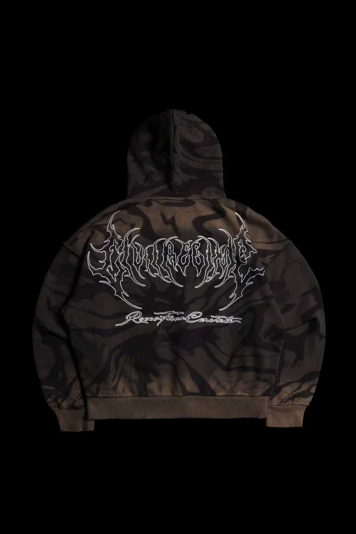 Midnight Whisper Civil Zip Up Hoodie in Purple Stream