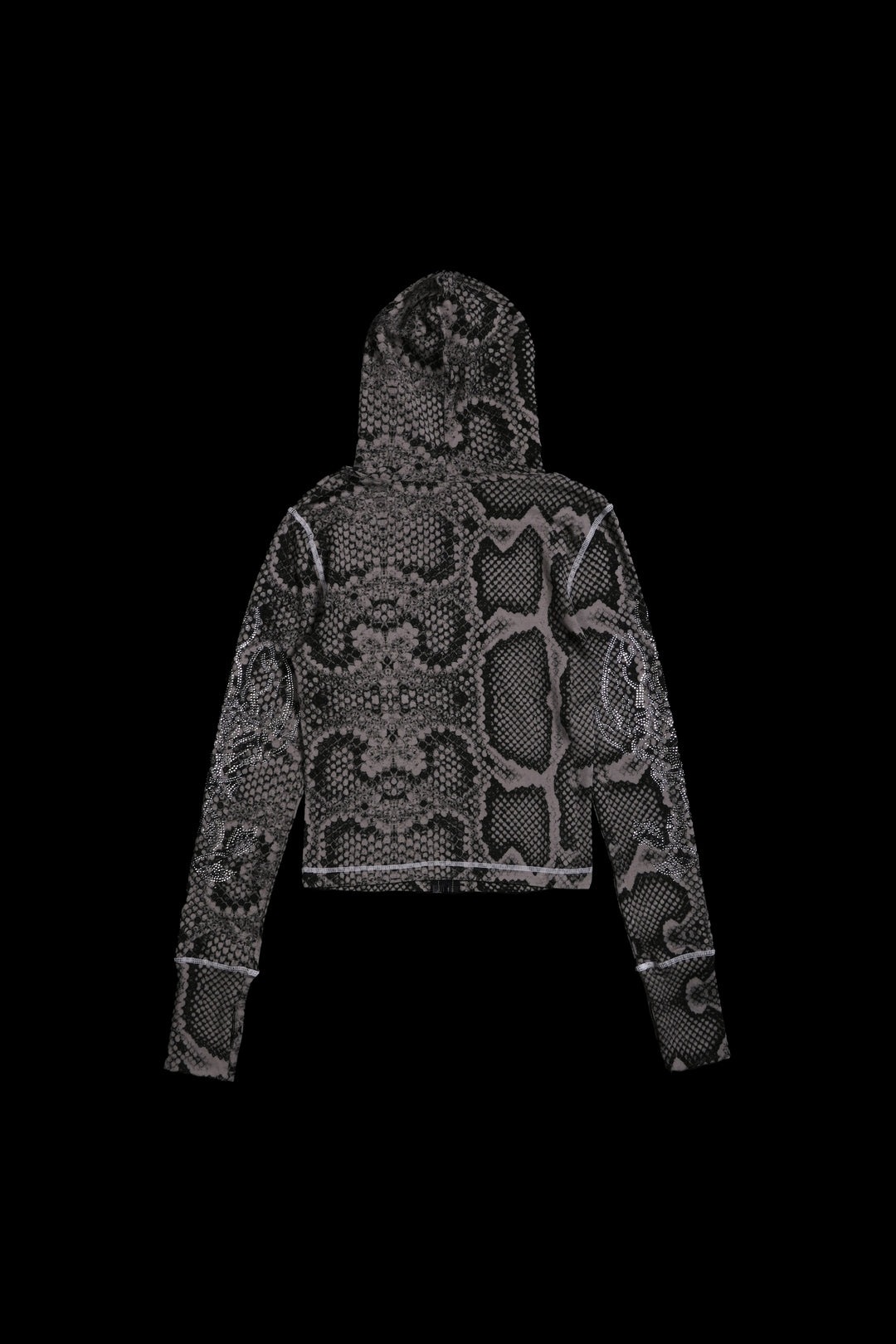 Serpent's Kiss Pookie's Zip Up Hoodie in Tonal Black