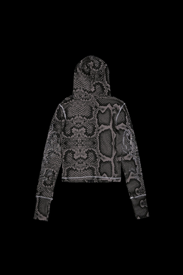 Serpent's Kiss Pookie's Zip Up Hoodie in Tonal Black
