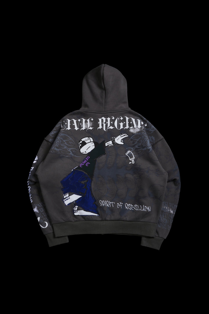 Toy Civil Zip Up Hoodie in Vintage Ashes