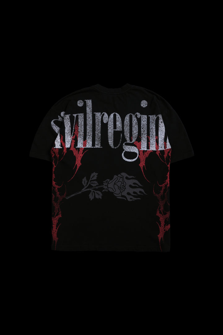 Shao Flames American Classic Oversized Tee in Black