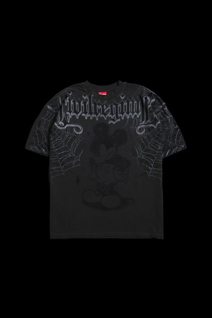 Cobweb Mickey American Classic Oversized Tee in Vintage Ashes