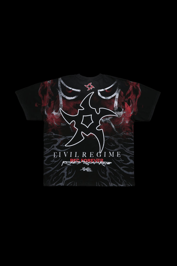 Bloom And Burn American Classic Oversized Tee in Vintage Black
