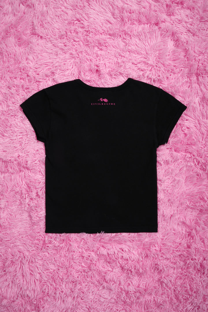 Justified Either Way Baby Tee in Black
