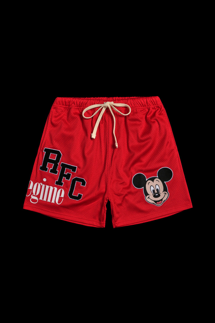 Mickey Mesh Shorts in Red
