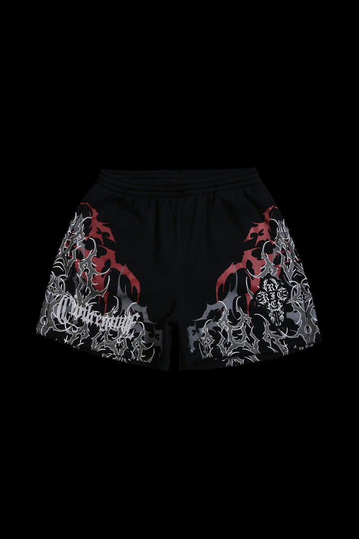 404 Friday Thorns Baggy Shorts in Black