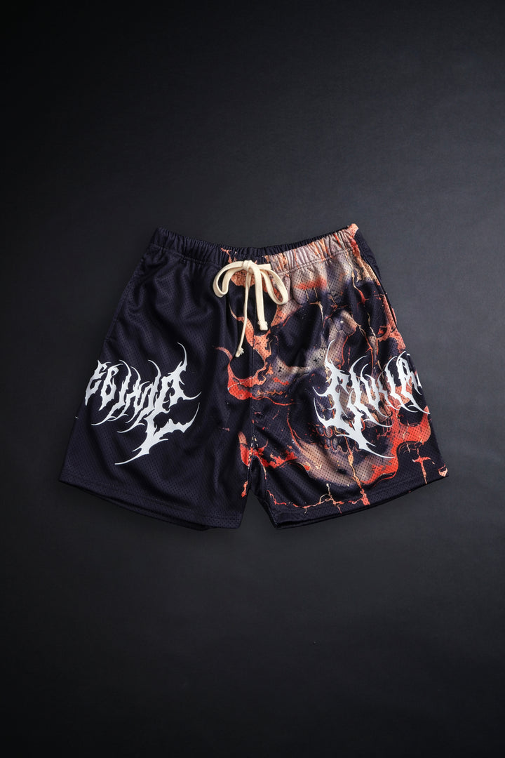 Eternal Burn Mesh Shorts in Black