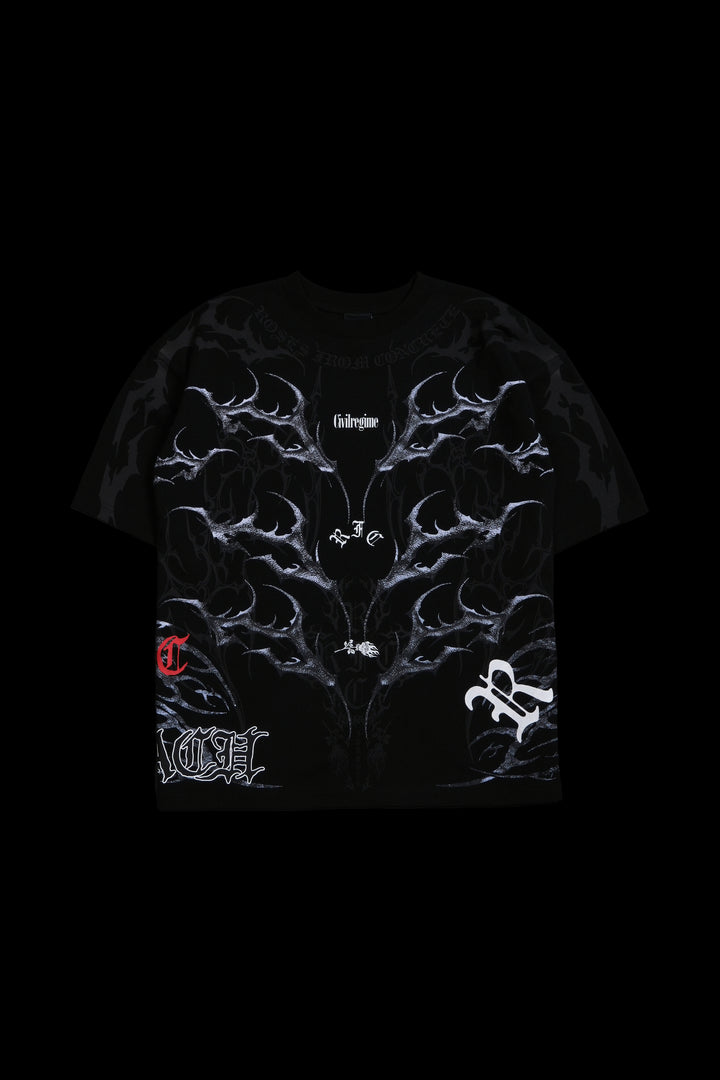 Zangetsu 199X "Side By Side" Oversized Tee in Black