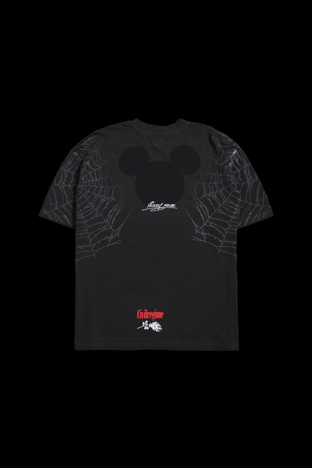 Cobweb Mickey American Classic Oversized Tee in Vintage Ashes