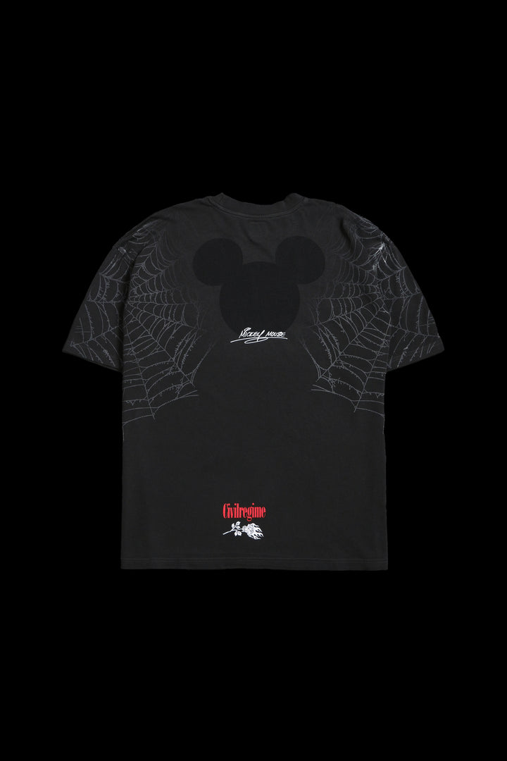 Cobweb Mickey American Classic Oversized Tee in Vintage Ashes