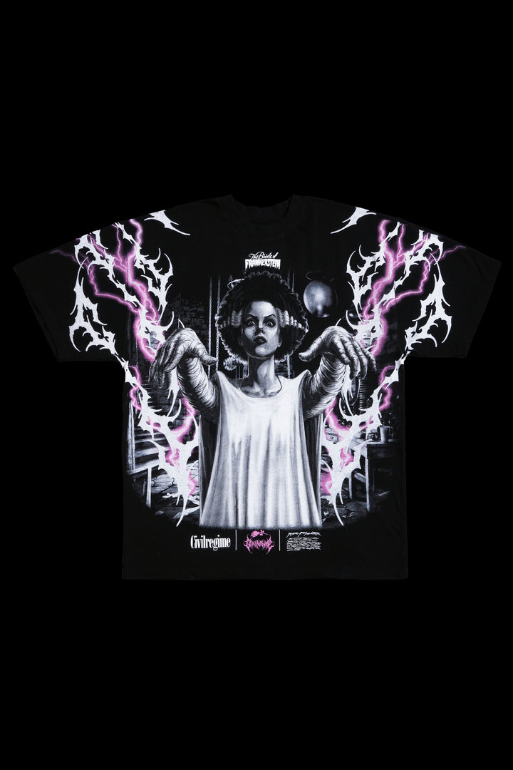 Bride Of Frankenstein American Classic Oversized Tee in Black