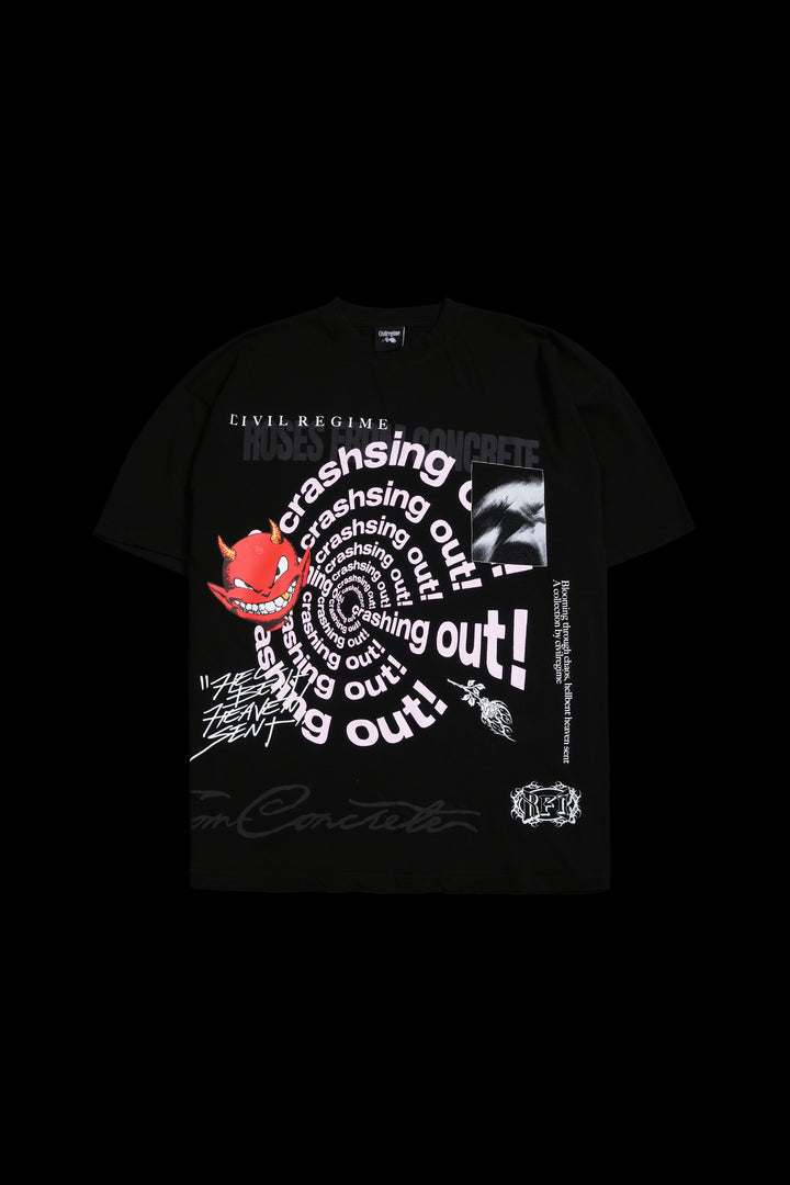 Crashout Central American Classic Oversized Tee in Black