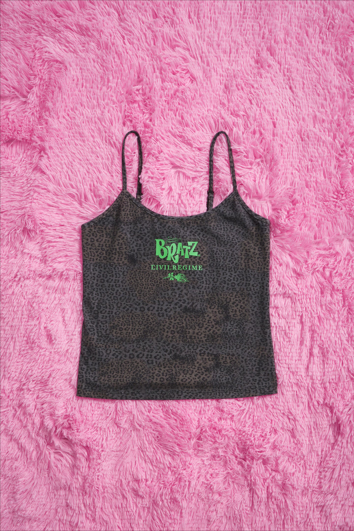 Green Roses Cami Shirt in Black