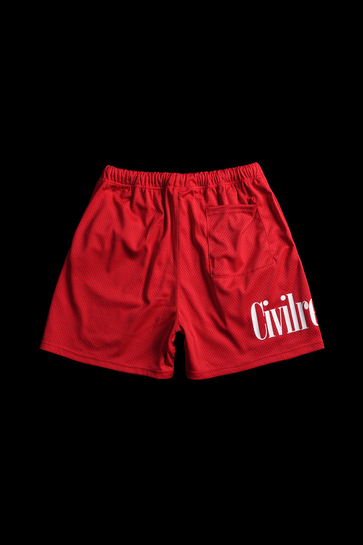 Mickey Mesh Shorts in Red