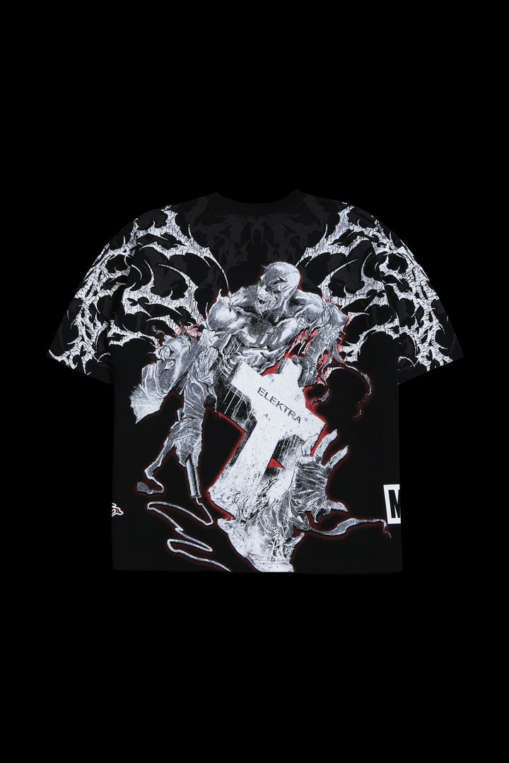 Daredevil Zombie "Side By Side" 199X Oversized Tee in Black