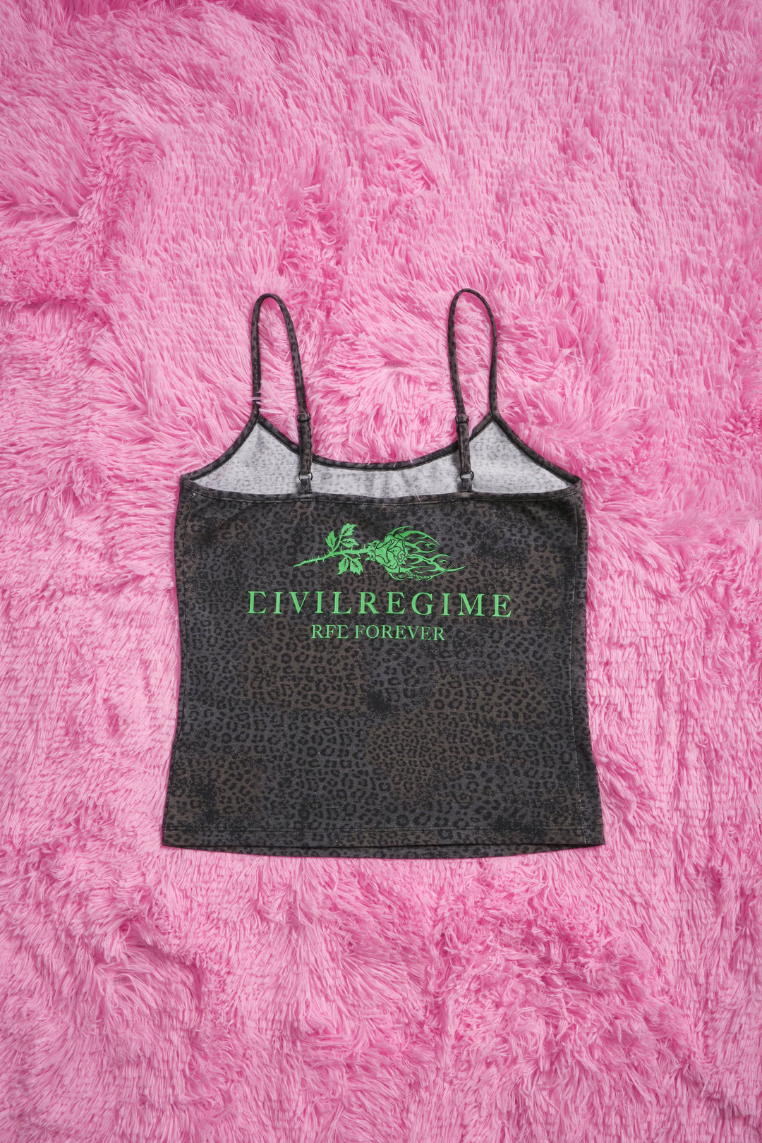 Green Roses Cami Shirt in Black