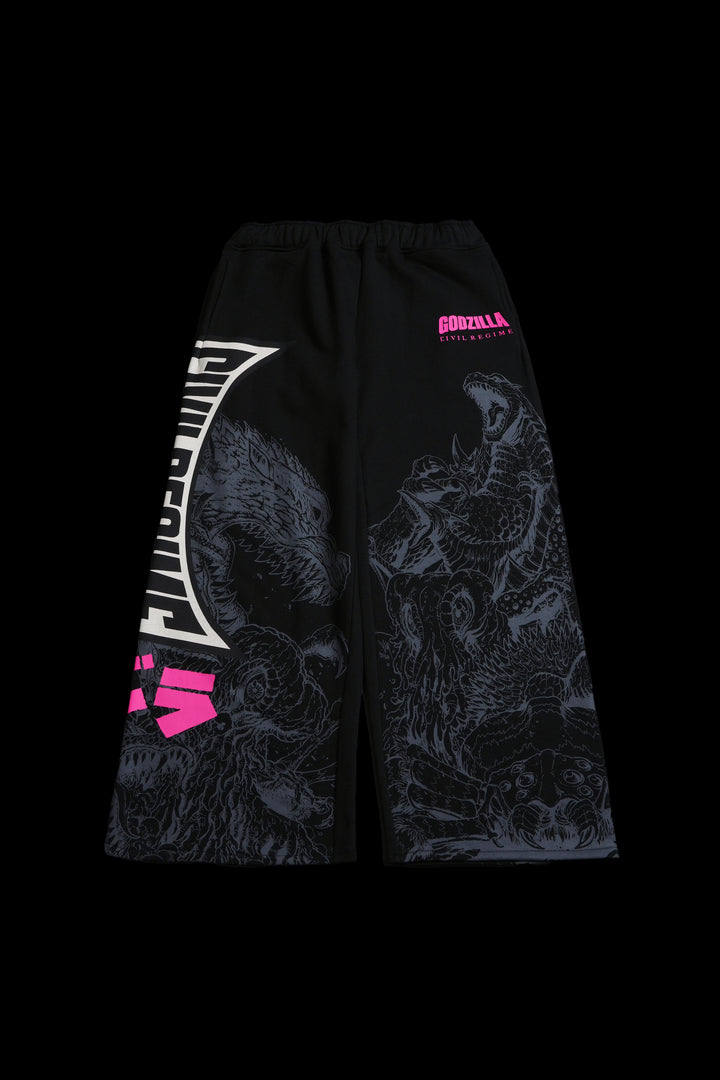 Ultimate Destruction Lowrise Wide Leg Fleece Pants in Black