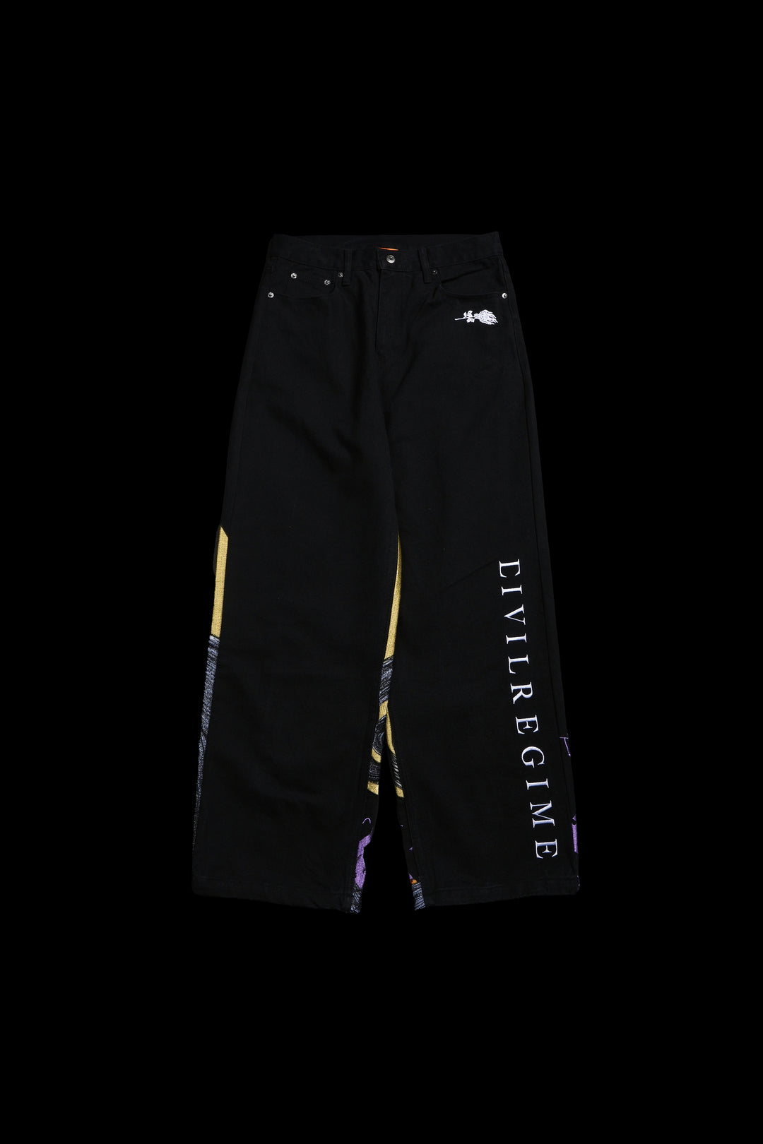 Nightmare Rose Raw Denim Jeans in Black