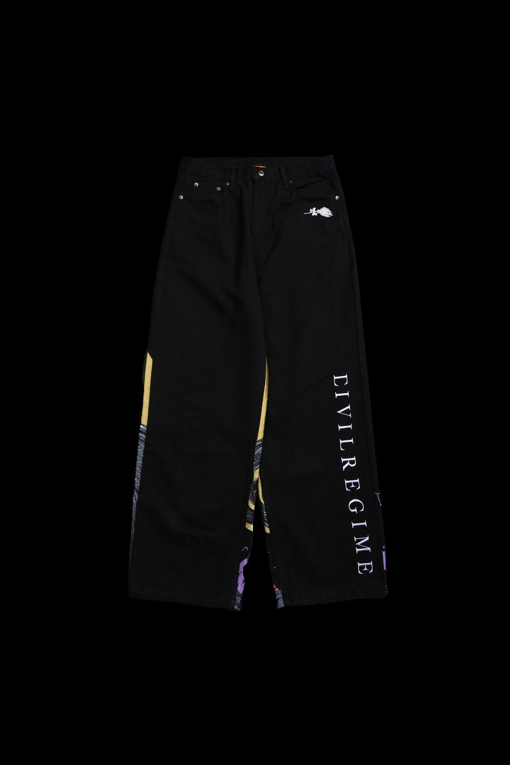 Nightmare Rose Raw Denim Jeans in Black