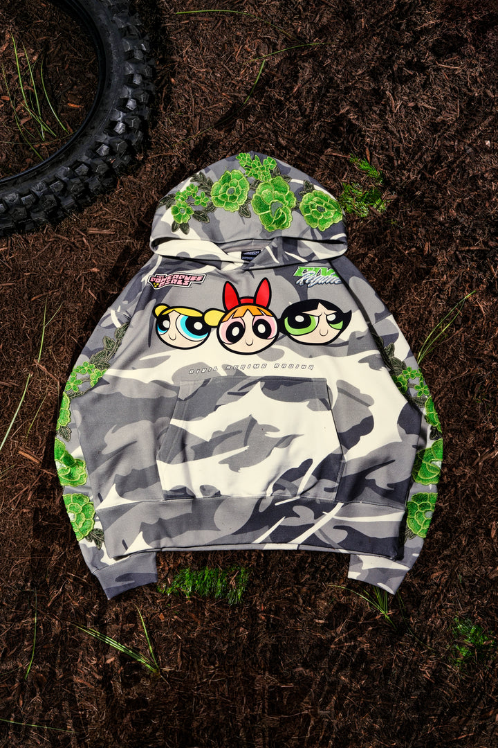 Lost Roses Hoodie in Green Camo