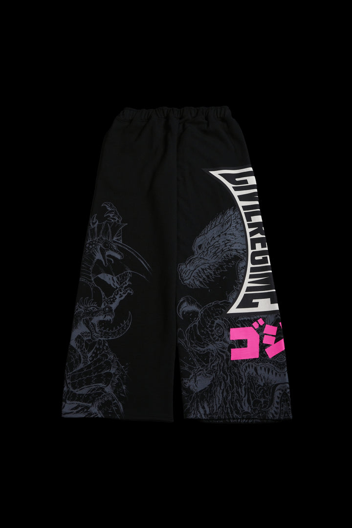Ultimate Destruction Lowrise Wide Leg Fleece Pants in Black