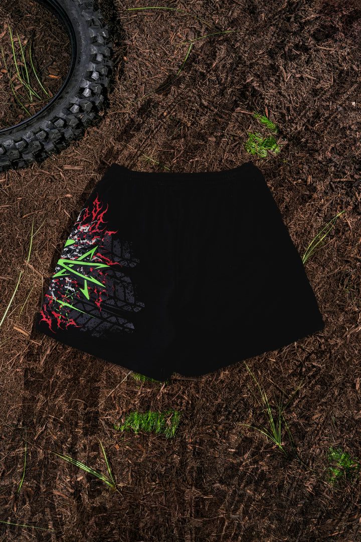 To The Rescue Thorns Baggy Shorts in Black