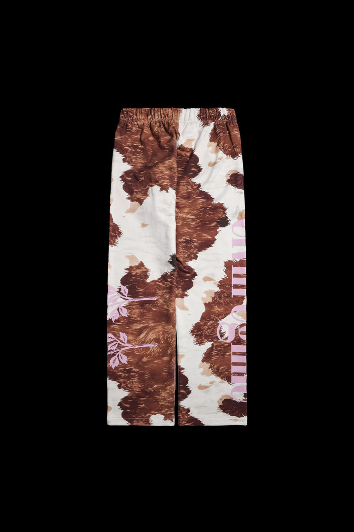 Concrete Bloom Wide Leg Pants in Cow Print