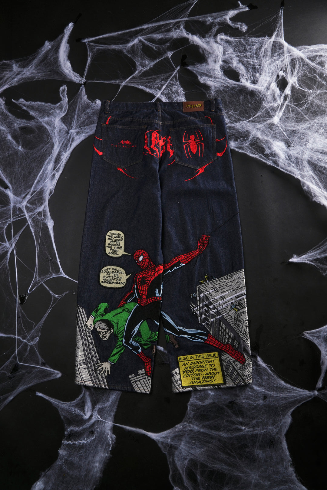 Webs From Concrete Raw Denim Jeans in Denim Blue