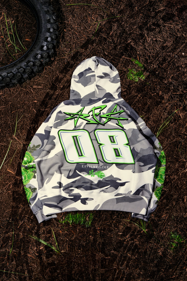 Lost Roses Hoodie in Green Camo