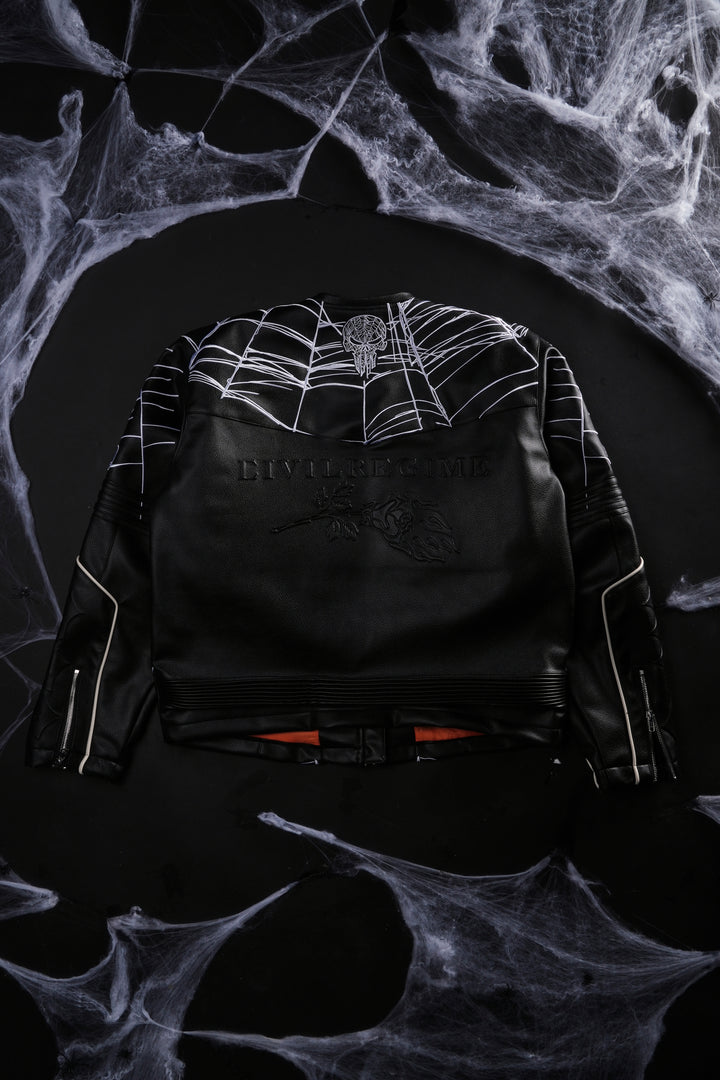 Inner Rage Leather Moto Jacket in Black