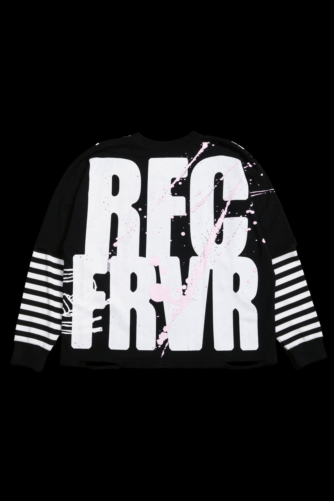 Music On, World Off Distressed Twofer in Black Stripe Black/White