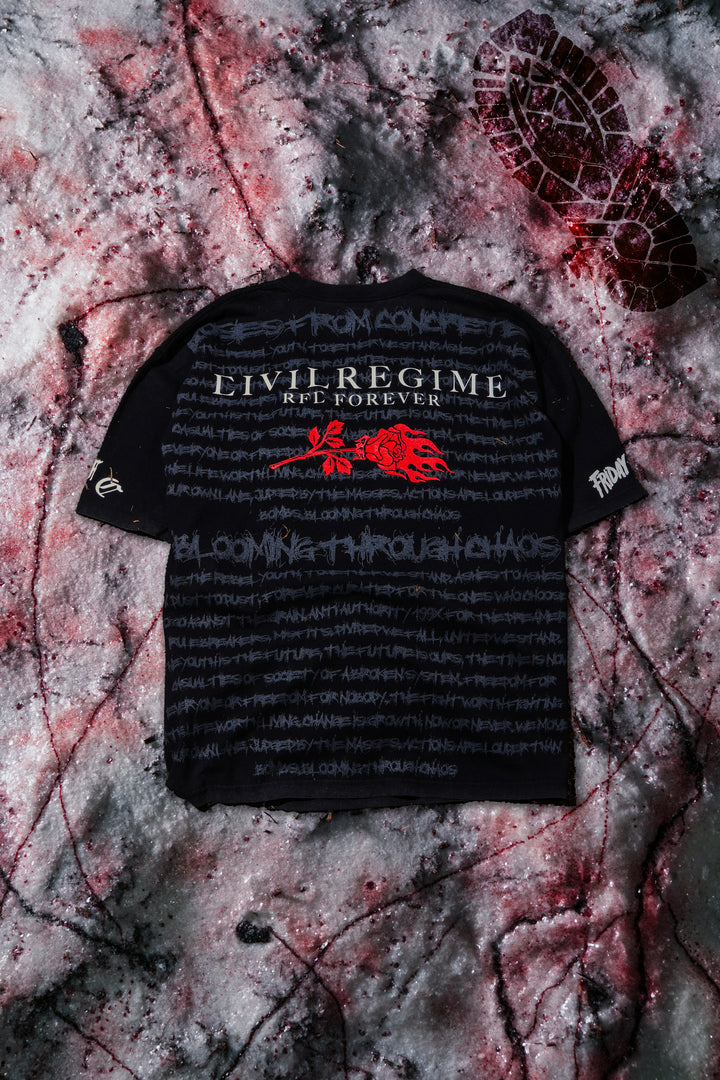 Camp Blood "Side By Side" 199X Oversized Tee in Vintage Black