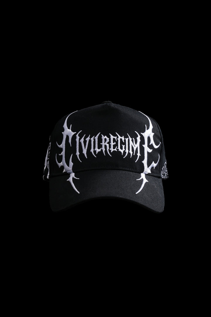 Night Crawler 5 Panel Snapback Hat in Black