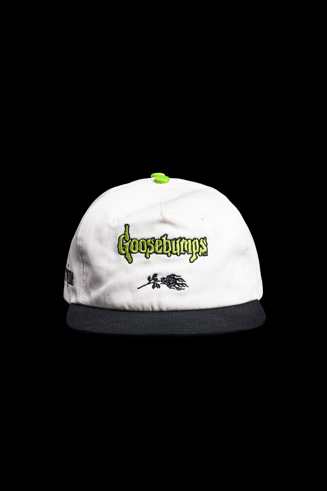 Spooky Rose Garden Vintage 5 Panel Hat in White/Black