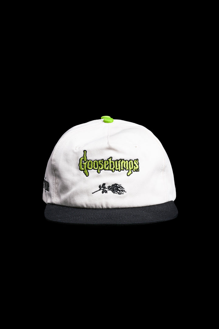 Spooky Rose Garden Vintage 5 Panel Hat in White/Black