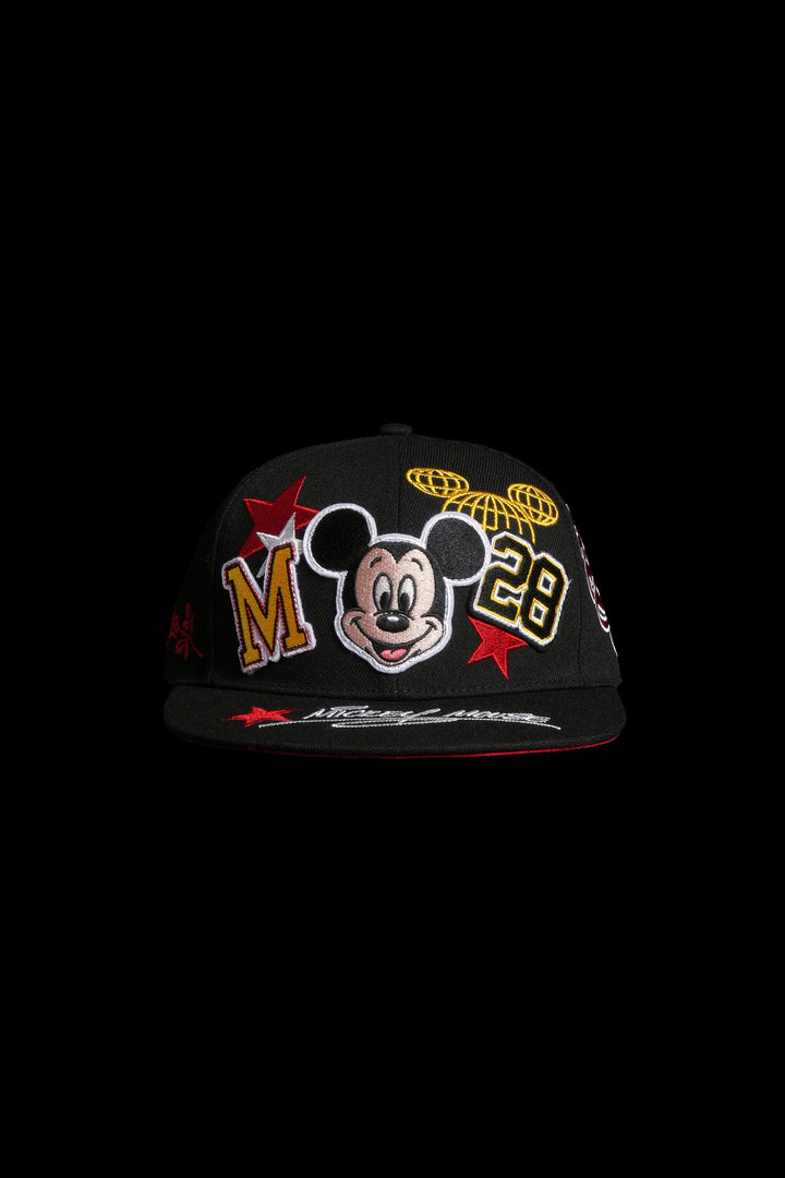 Mickey Script Fitted Hat in Black