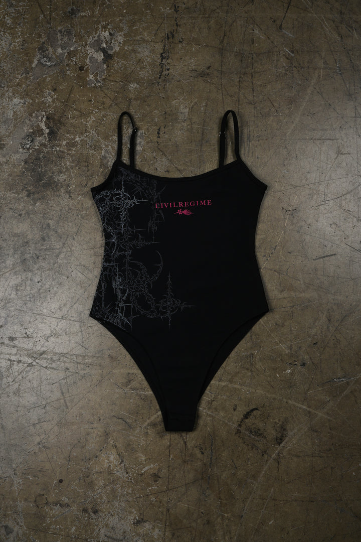 Harmful Bodysuit Tank in Black
