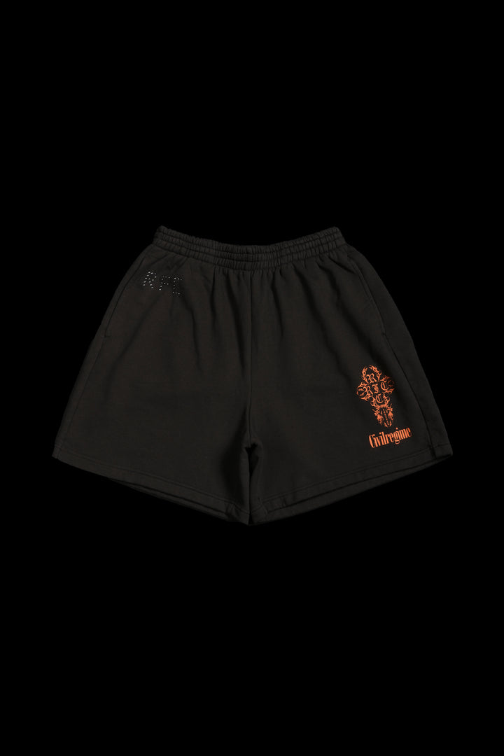 Civil Thorns Baggy Shorts in Brown