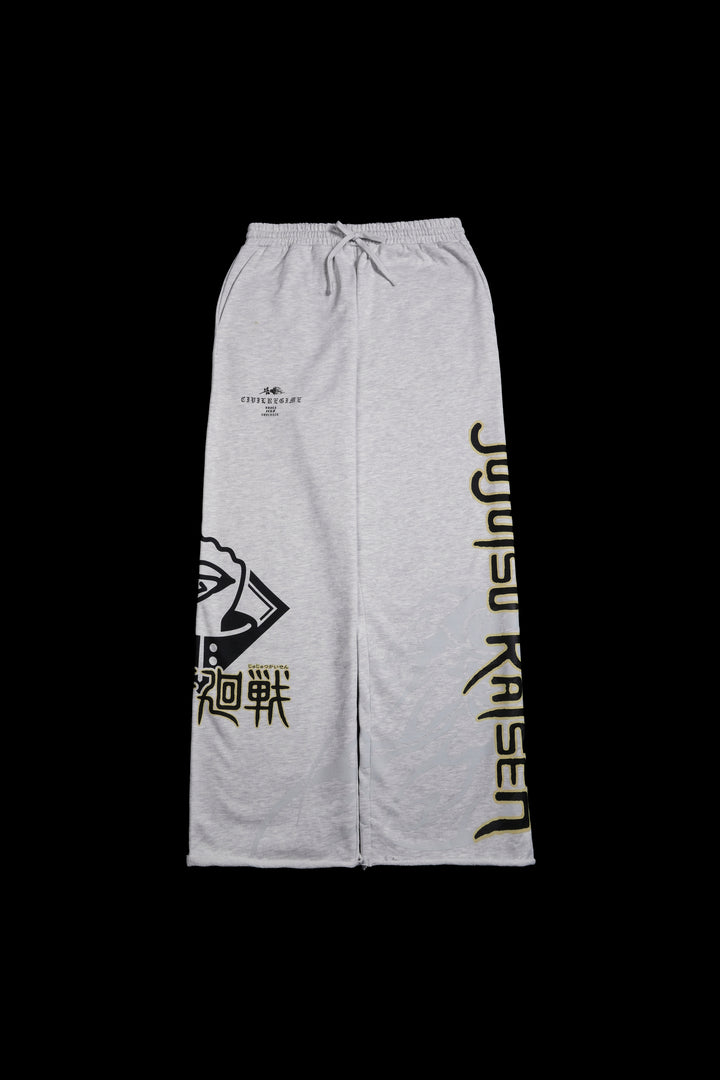 Cursed Energy Eternal Wide Leg Pants in Heather Gray