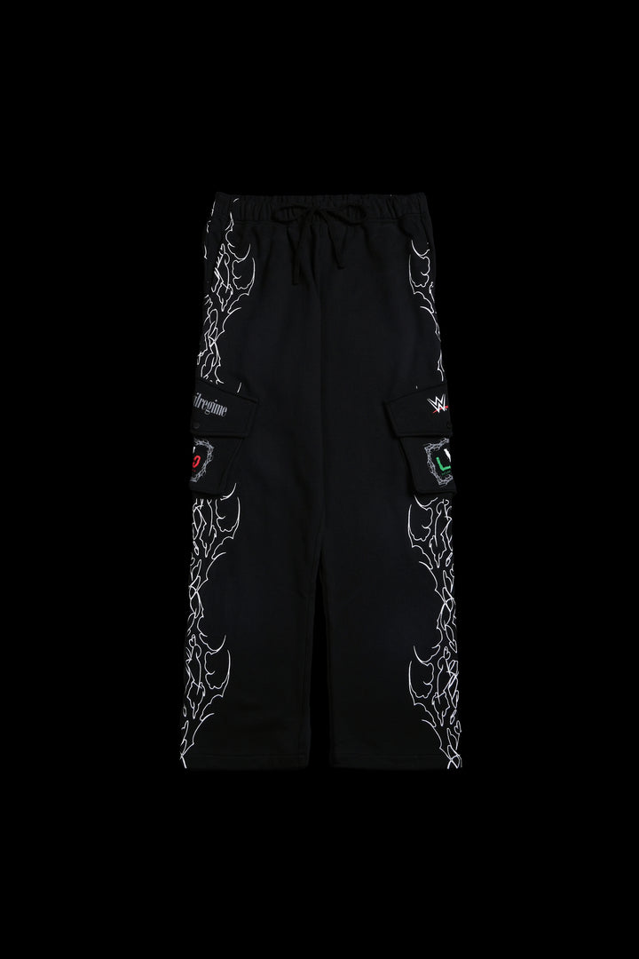 LWO Forever Eternal Wide Leg Cargo Pants in Spray Wash Black