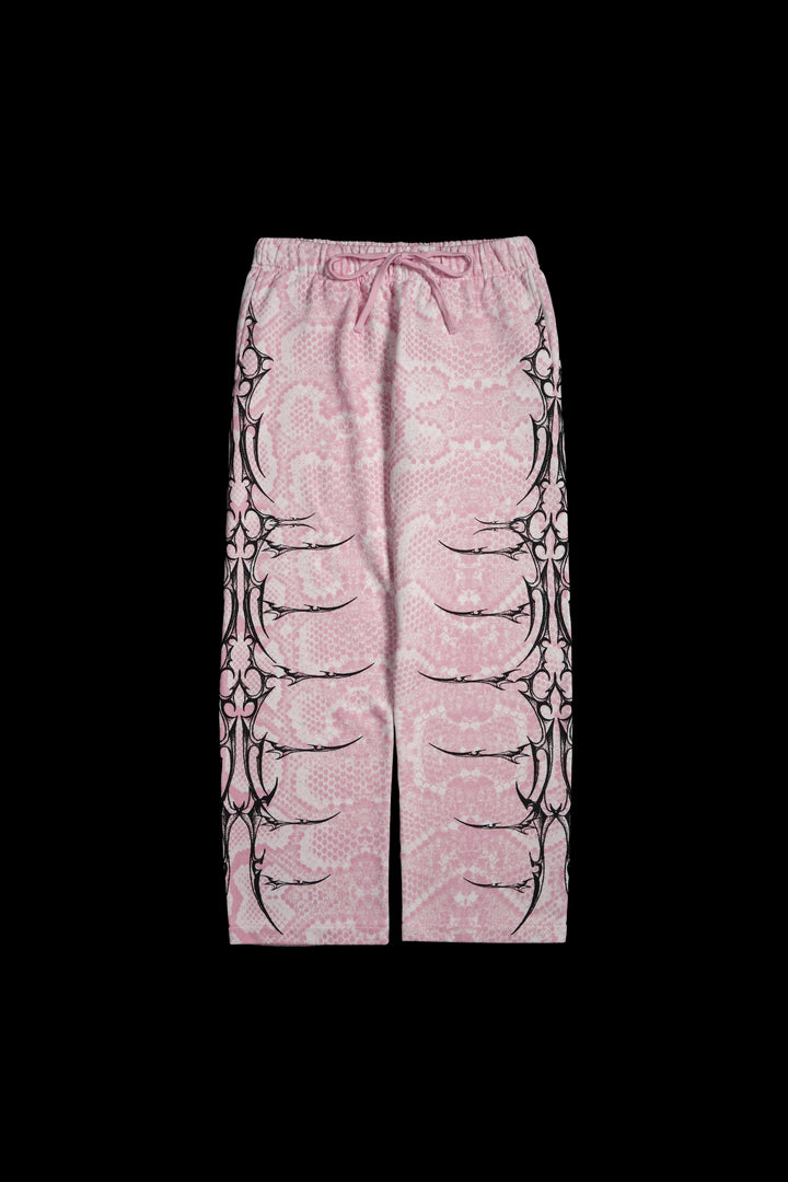 Core Brigade Wide Leg Pants in Baby Pink Snake