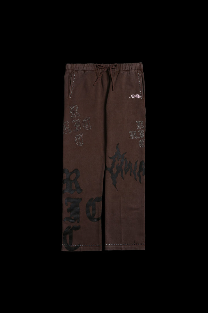 Eternal Chaos Wide Leg Fleece Pants in Sun Faded Brown